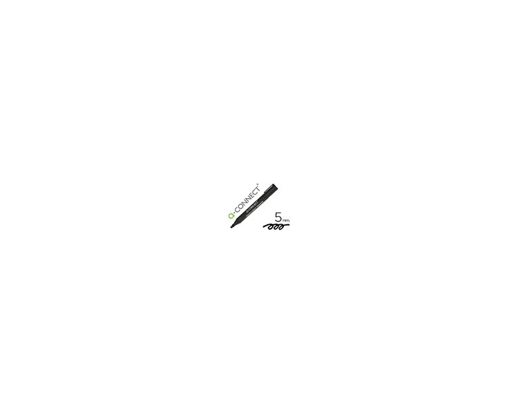 Rotulador q-connect marcador permanente negro punta biselada 5.0 mm