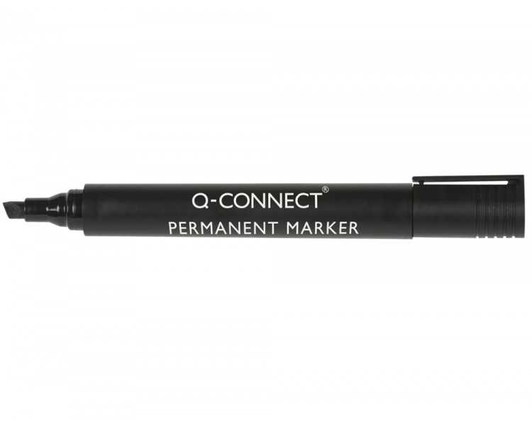Rotulador q-connect marcador permanente negro punta biselada 5.0 mm