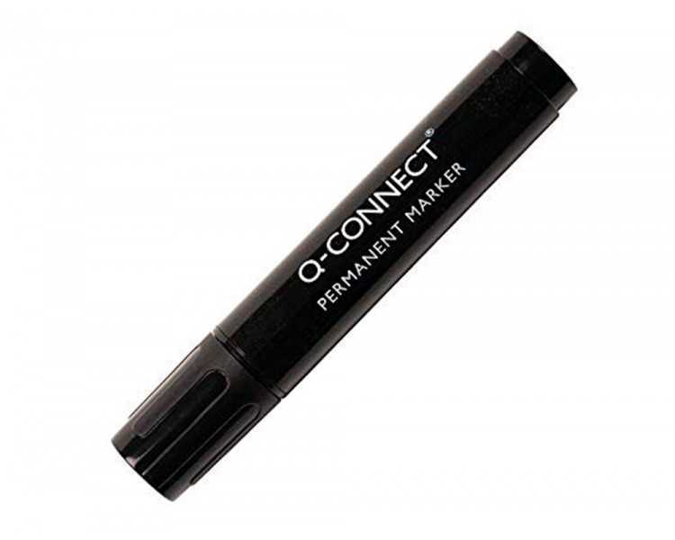Rotulador q-connect marcador permanente negro punta biselada 5.0 mm