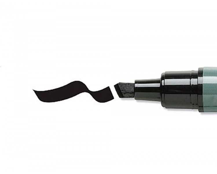 Rotulador q-connect marcador permanente negro punta biselada 5.0 mm