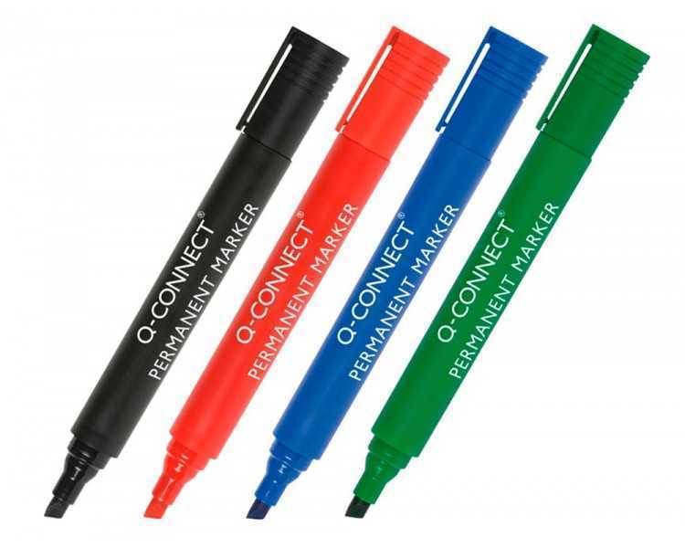 Rotulador q-connect marcador permanente negro punta biselada 5.0 mm