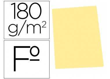 Subcarpeta cartulina gio folio amarillo pastel 180 g/m2