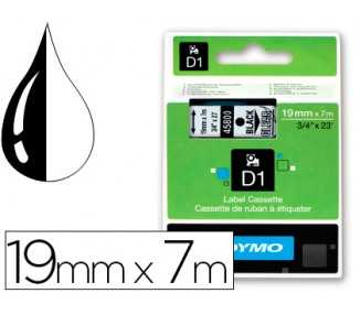 Cinta dymo negro transparente 19mm x 7 mt d1