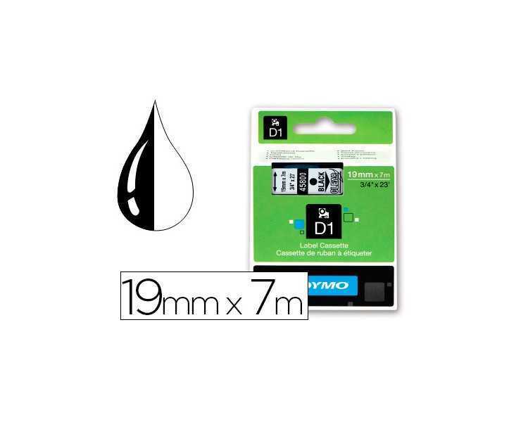 Cinta dymo negro transparente 19mm x 7 mt d1
