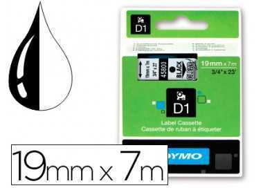 Cinta dymo negro transparente 19mm x 7 mt d1