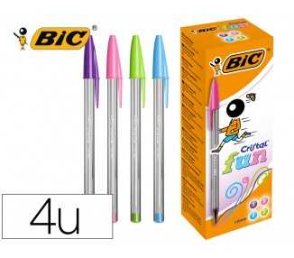 Boligrafo bic cristal large fashion cajas de 20 unidades colores surtidos
