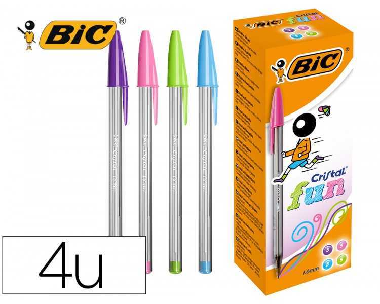 Boligrafo bic cristal large fashion cajas de 20 unidades colores surtidos