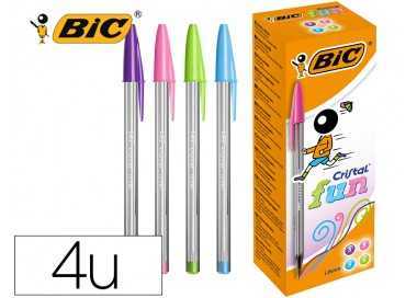 Boligrafo bic cristal large fashion cajas de 20 unidades colores surtidos