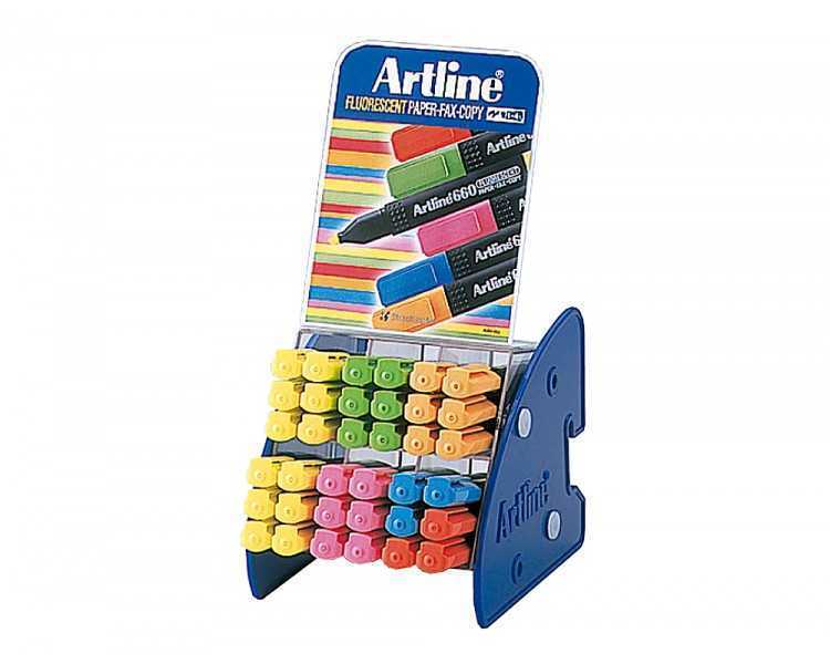 Rotuladores artline fluorescente ek-660 expositor de 36 unidades colores surtidos
