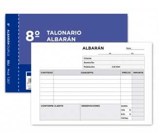 Talonario liderpapel albaran octavo duplicado apaisado