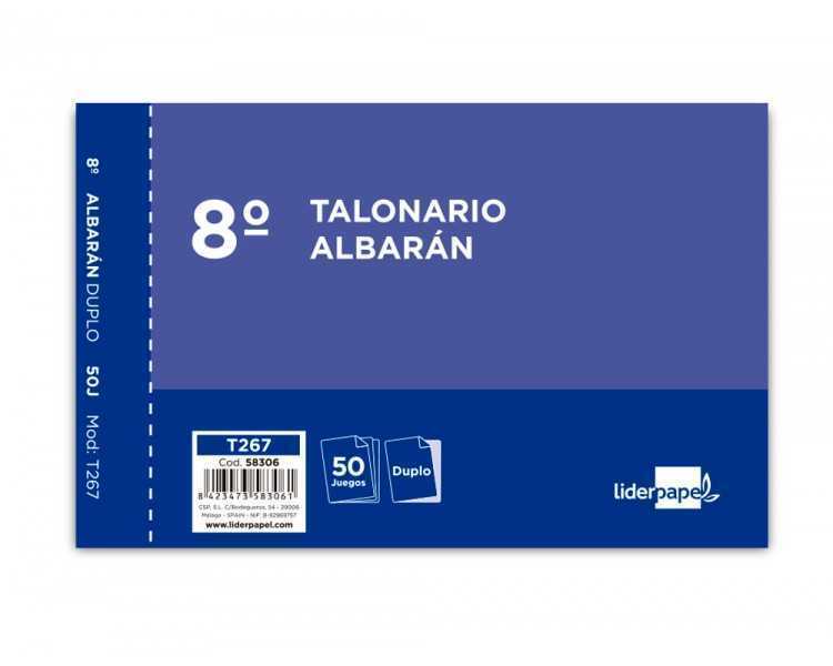 Talonario liderpapel albaran octavo duplicado apaisado