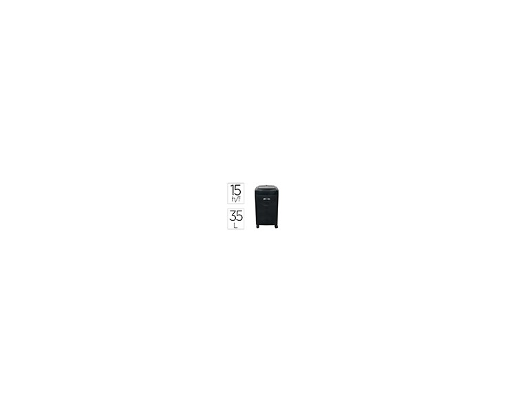 Destructora de documentos q-connect kf15553 capacidad de corte 15 h destruye grapas clips cd y tarjetas 35 litros