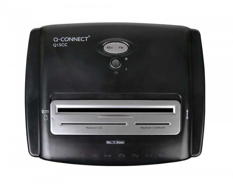 Destructora de documentos q-connect kf15553 capacidad de corte 15 h destruye grapas clips cd y tarjetas 35 litros