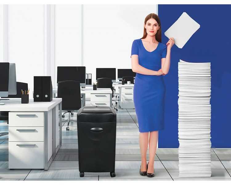Destructora de documentos q-connect kf15553 capacidad de corte 15 h destruye grapas clips cd y tarjetas 35 litros