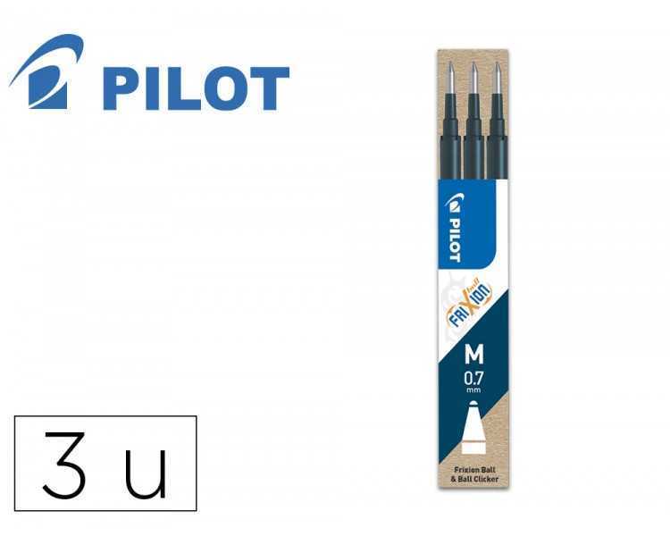 Recambio boligrafo pilot frixion ball negro caja de 3 unidades