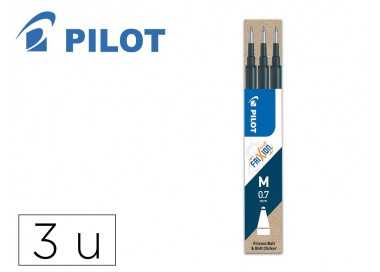 Recambio boligrafo pilot frixion ball negro caja de 3 unidades