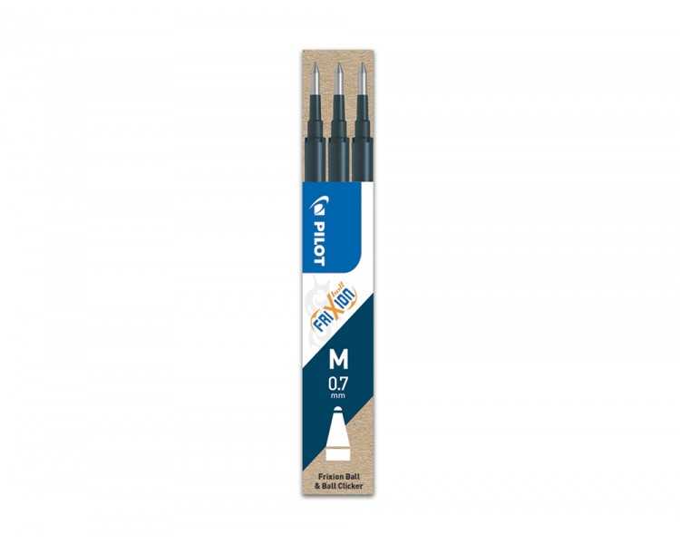 Recambio boligrafo pilot frixion ball negro caja de 3 unidades