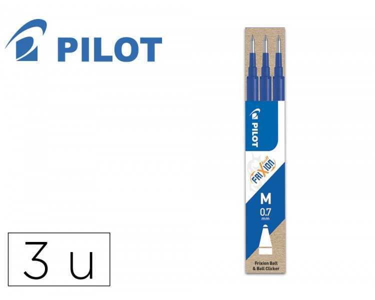 Recambio boligrafo pilot frixion ball azul caja de 3 unidades