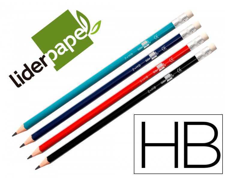 Lapices de grafito con goma liderpapel triangular