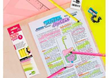 Lapices fluorescente liderpapel jumbo neon amarillo