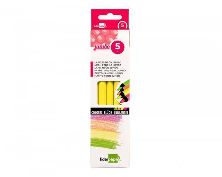 Lapices fluorescente liderpapel jumbo neon amarillo