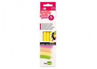 Lapices fluorescente liderpapel jumbo neon amarillo
