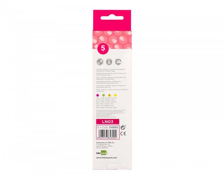 Lapices fluorescente liderpapel jumbo neon amarillo