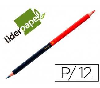 Lapices bicolor liderpapel fino rojo/azul
