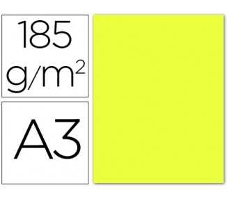 Cartulina guarro din a3 amarillo limon 185 gr paquete 50 hojas