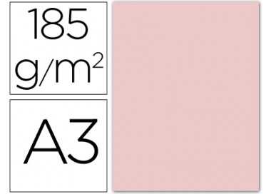 Cartulina guarro din a3 rosa 185 gr paquete 50 hojas