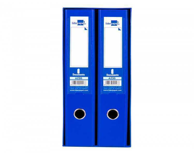 Modulo liderpapel 2 archivadores folio 2 anillas mecanismo de palanca 75mm azul
