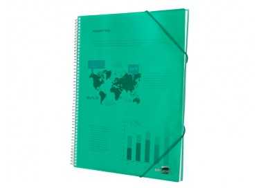 Carpeta liderpapel escaparate con espiral 80 fundas polipropileno din a4 verde Carpeta liderpapel escaparate con espiral 80 fundas polipropileno din a4 verde