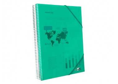 Carpeta liderpapel escaparate con espiral 80 fundas polipropileno din a4 verde Carpeta liderpapel escaparate con espiral 80 fundas polipropileno din a4 verde