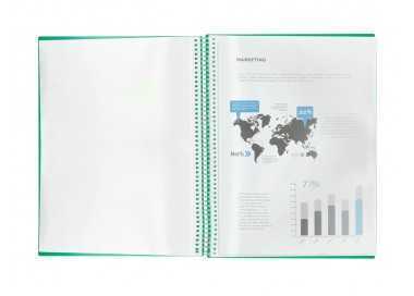 Carpeta liderpapel escaparate con espiral 80 fundas polipropileno din a4 verde Carpeta liderpapel escaparate con espiral 80 fundas polipropileno din a4 verde