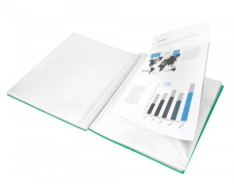 Carpeta liderpapel escaparate con espiral 80 fundas polipropileno din a4 verde