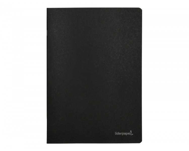 Libreta liderpapel tapa negra a5 80 hojas 60g/m2 liso con doble margen