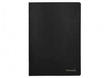 Libreta liderpapel tapa negra a5 80 hojas 60g/m2 liso con doble margen