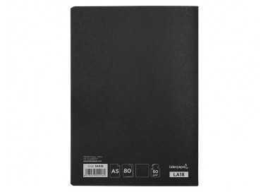 Libreta liderpapel tapa negra a5 80 hojas 60g/m2 liso con doble margen