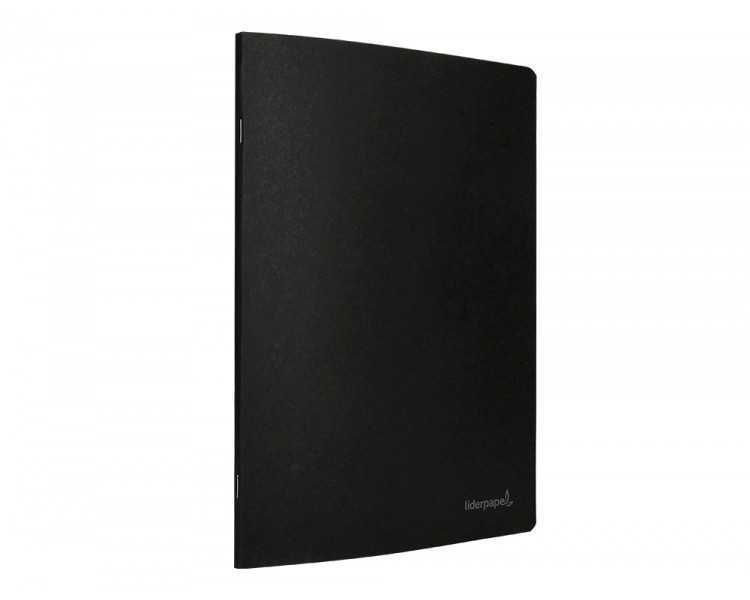 Libreta liderpapel tapa negra a5 80 hojas 60g/m2 liso con doble margen