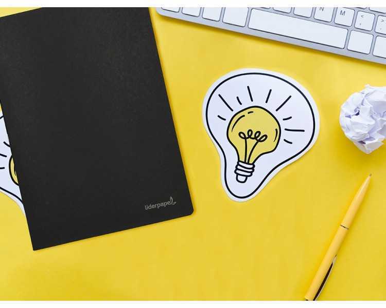 Libreta liderpapel tapa negra a5 80 hojas 60g/m2 liso con doble margen