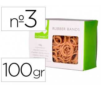 Gomillas elasticas q-connect 100 gr numero 3 30 x 2 mm