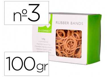 Gomillas elasticas q-connect 100 gr numero 3 30 x 2 mm