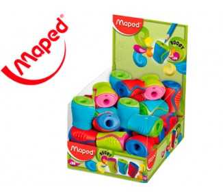Sacapuntas maped plastico boogy 1 uso con deposito colores surtidos