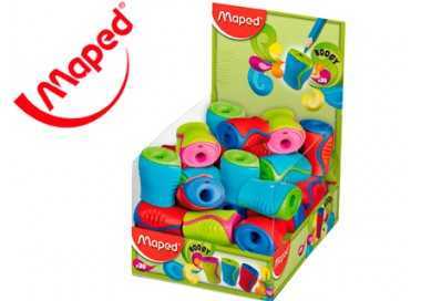 Sacapuntas maped plastico boogy 1 uso con deposito colores surtidos