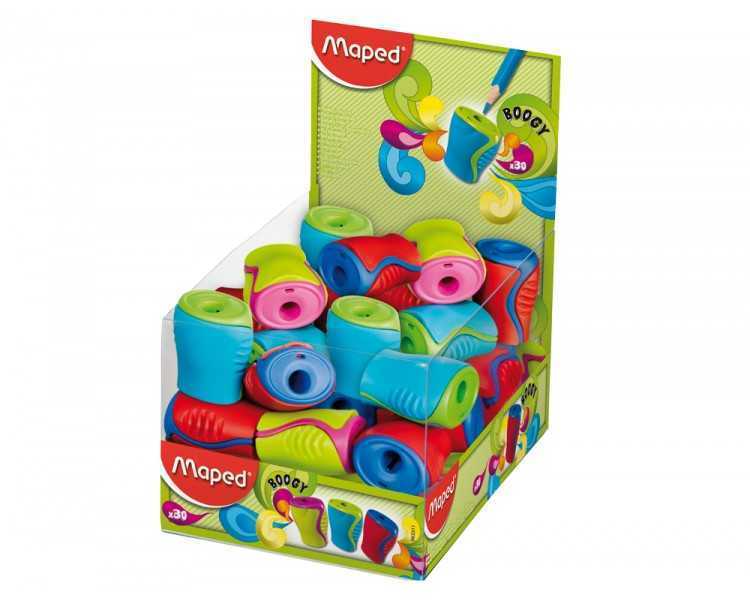 Sacapuntas maped plastico boogy 1 uso con deposito colores surtidos