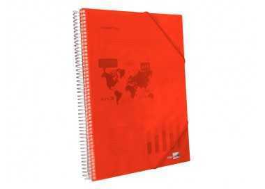 Carpeta liderpapel escaparate con espiral 20 fundas polipropileno din a4 rojo