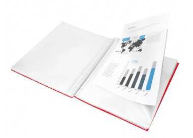 Carpeta liderpapel escaparate con espiral 20 fundas polipropileno din a4 rojo