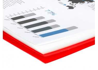 Carpeta liderpapel escaparate con espiral 20 fundas polipropileno din a4 rojo