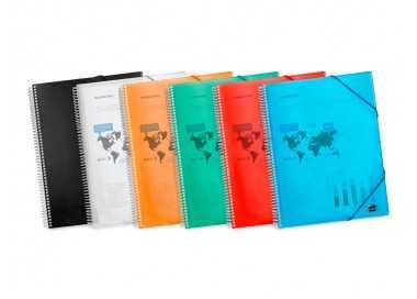 Carpeta liderpapel escaparate con espiral 20 fundas polipropileno din a4 rojo