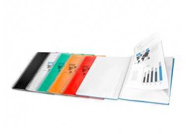Carpeta liderpapel escaparate con espiral 20 fundas polipropileno din a4 rojo